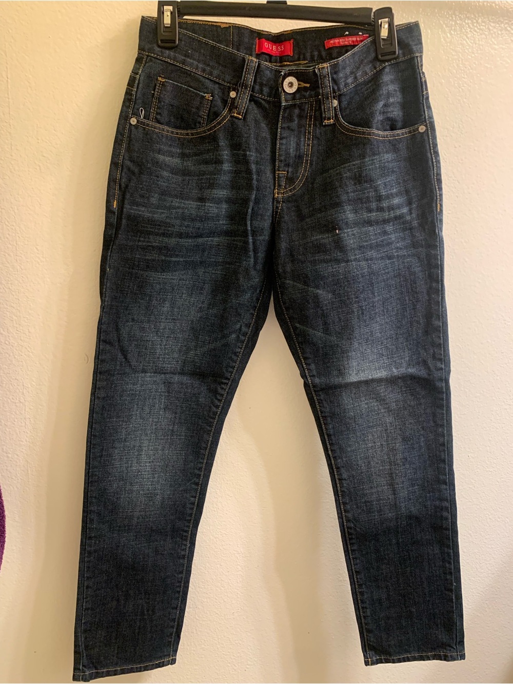 Guess Men’s Slim Dark Wash Blue Jeans